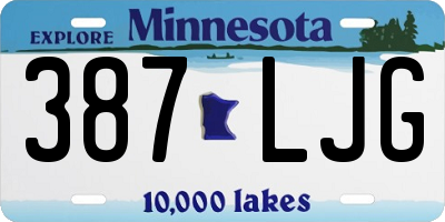MN license plate 387LJG
