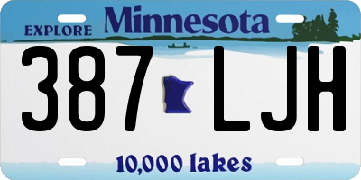 MN license plate 387LJH