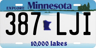 MN license plate 387LJI