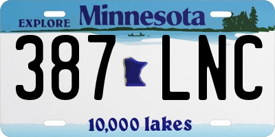 MN license plate 387LNC