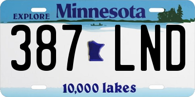 MN license plate 387LND