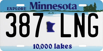 MN license plate 387LNG