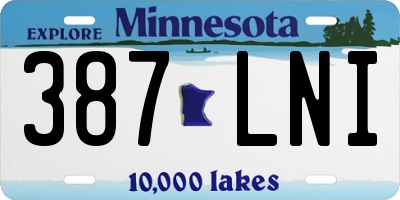 MN license plate 387LNI