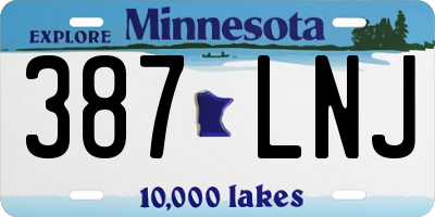 MN license plate 387LNJ