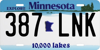 MN license plate 387LNK