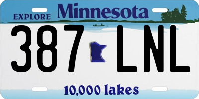 MN license plate 387LNL