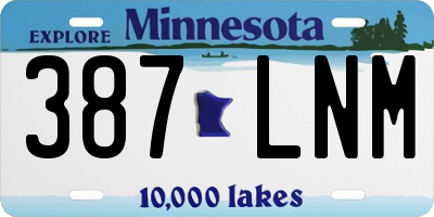MN license plate 387LNM