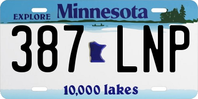 MN license plate 387LNP