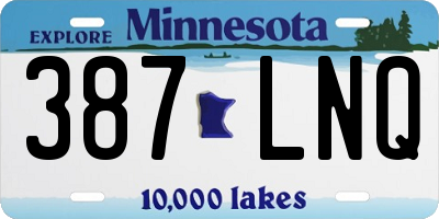 MN license plate 387LNQ
