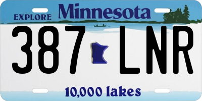 MN license plate 387LNR