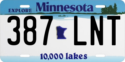 MN license plate 387LNT
