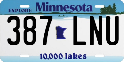 MN license plate 387LNU