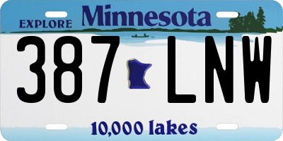 MN license plate 387LNW