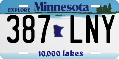 MN license plate 387LNY