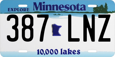 MN license plate 387LNZ