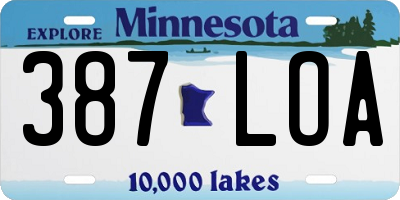 MN license plate 387LOA