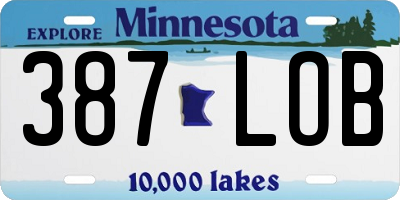 MN license plate 387LOB