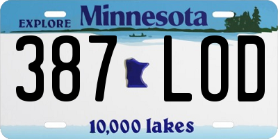 MN license plate 387LOD