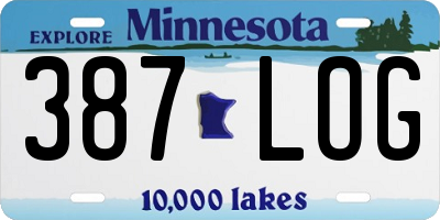 MN license plate 387LOG