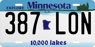 MN license plate 387LON