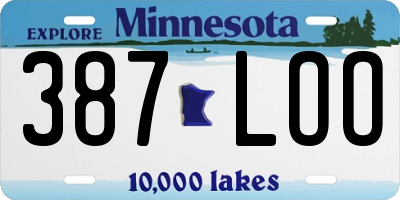 MN license plate 387LOO