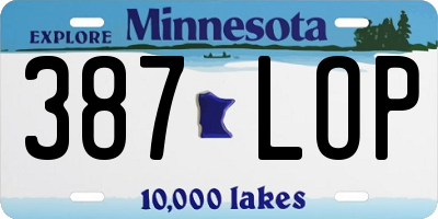 MN license plate 387LOP