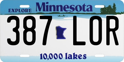 MN license plate 387LOR