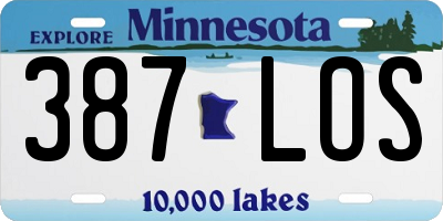 MN license plate 387LOS