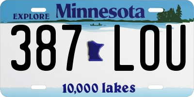 MN license plate 387LOU