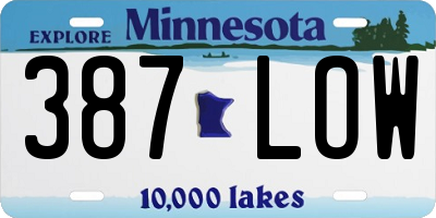 MN license plate 387LOW