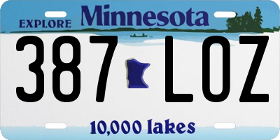 MN license plate 387LOZ
