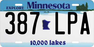 MN license plate 387LPA