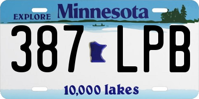 MN license plate 387LPB