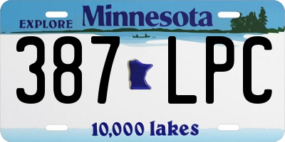 MN license plate 387LPC