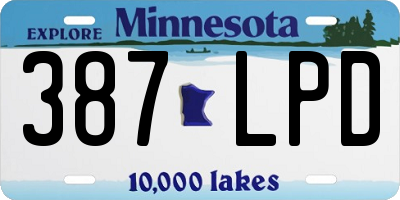 MN license plate 387LPD