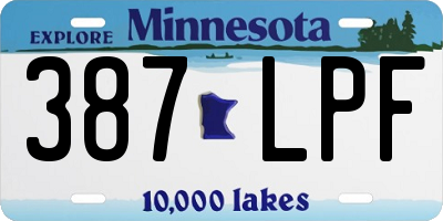 MN license plate 387LPF