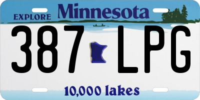 MN license plate 387LPG