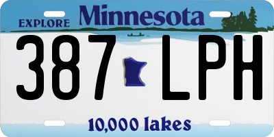 MN license plate 387LPH