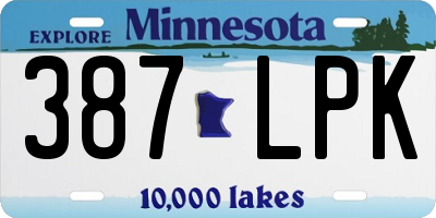 MN license plate 387LPK
