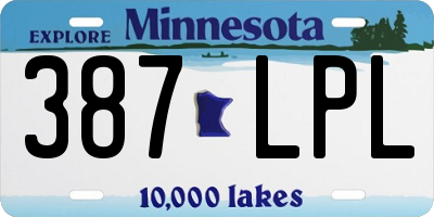 MN license plate 387LPL