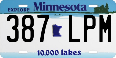MN license plate 387LPM