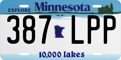 MN license plate 387LPP