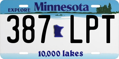 MN license plate 387LPT