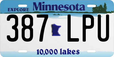 MN license plate 387LPU