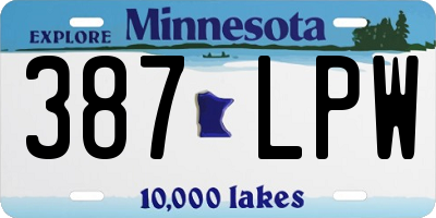 MN license plate 387LPW