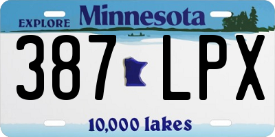 MN license plate 387LPX