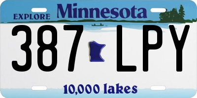 MN license plate 387LPY