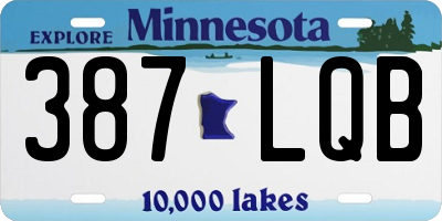 MN license plate 387LQB