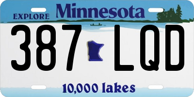 MN license plate 387LQD