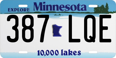 MN license plate 387LQE
